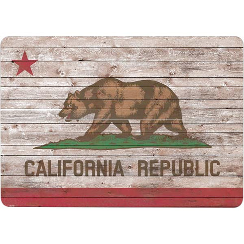 California Flag Dark Wood Surface Laptop Studio Skin